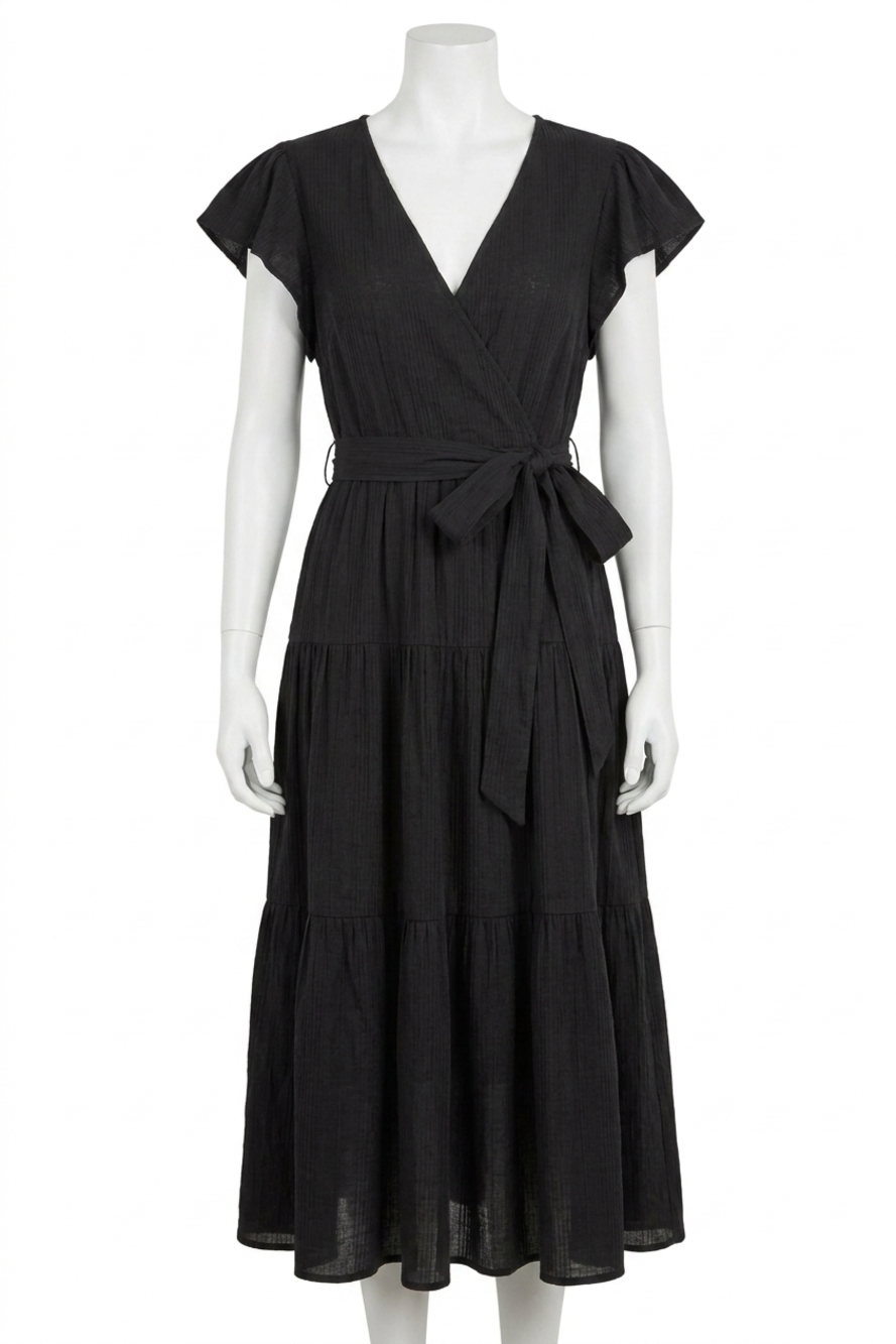 NEW AND THE WHY leap of faith midi dress in black